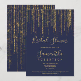 Chic guld-strängen ljus marin möhippa (blått) inbjudningar