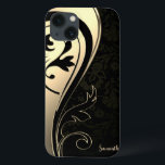 Chic Guld, svart Paisley-Personlig<br><div class="desc">Elegant guld och svart paisley med ditt namn</div>