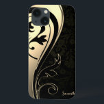 Chic Guld, svart Paisley-Personlig<br><div class="desc">Elegant guld och svart paisley med ditt namn</div>