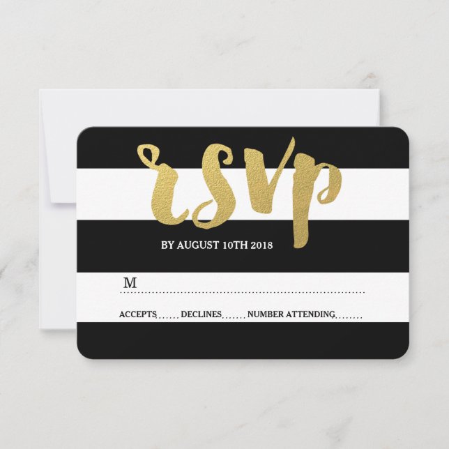 Chic Guld | Svarta Rand-OSA kort (Framsida)