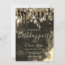 Chic guld svartborrning glitter monogram