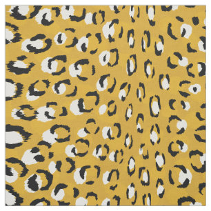 Chic guld svartvit cheetah-utskrift mönster tyg