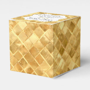 Chic Guld Tiled Personligt bröllp Favoritbox Presentaskar