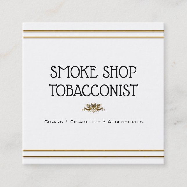 Chic guld- tobak för minimilist för fyrkantigt visitkort (Framsida)