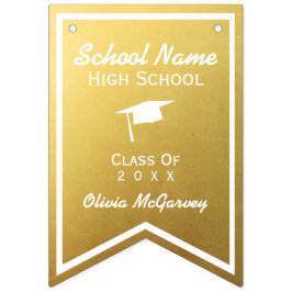 Chic Guld Trendig Studenten klass 20XX Bunting Vimplar