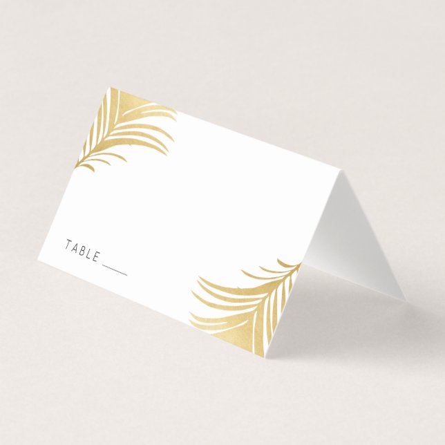 Chic Guld Tropical Handflatan Löv Place Card Visitkort (Framsida)