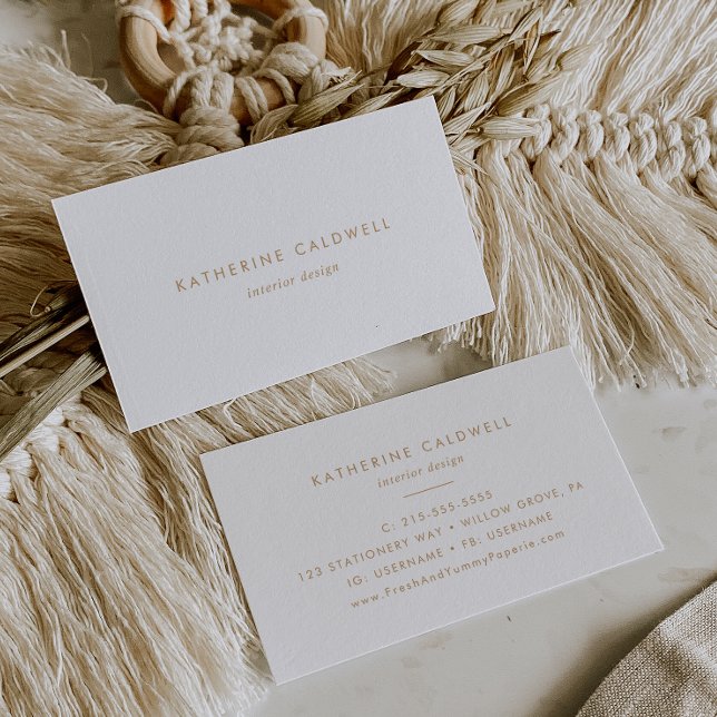 Chic Guld Typografi, Affärskort Visitkort (Skapare uppladdad)