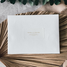 Chic Guld Typografi-Bröllop OSA Adressetikett