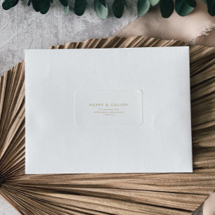 Chic Guld Typografi-Bröllop OSA Adressetikett
