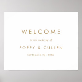Chic Guld Typografi Bröllop VälkomstPoster Poster