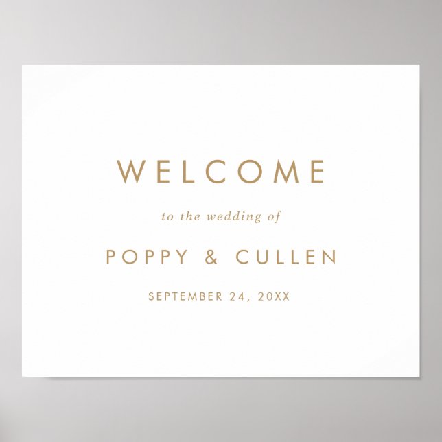 Chic Guld Typografi Bröllop VälkomstPoster Poster (Framsidan)