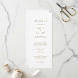 Chic Guld Typografi, Bröllopsprogram Program