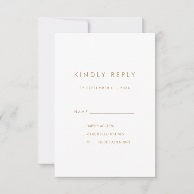 Chic Guld Typografi - enkel OSA kort (Framsida)