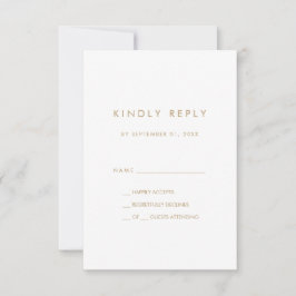 Chic Guld Typografi - enkel OSA kort