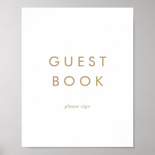 Chic-Guld-typografi-gästskylt Bok Poster