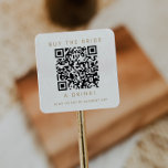 Chic Guld Typografi Köp ett QR-kort för dryck Fyrkantigt Klistermärke<br><div class="desc">Den här chicen köper guld typografin en brud ett QR-kodekal är perfekt för en enkel bakteriefest eller möhippa. Den enkla designen har klassiskt minimalistiskt guld och vit typografi med en rustik boho-känsla. Anpassade i alla färg.</div>