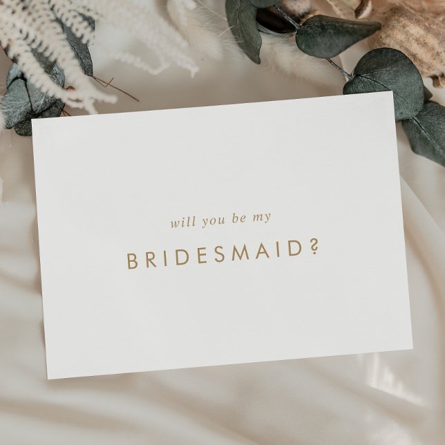 Chic Guld Typography Bridesmaid Frieri kort (Skapare uppladdad)