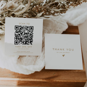 Chic Guld Typography Business QR Code Tack Rabattkort