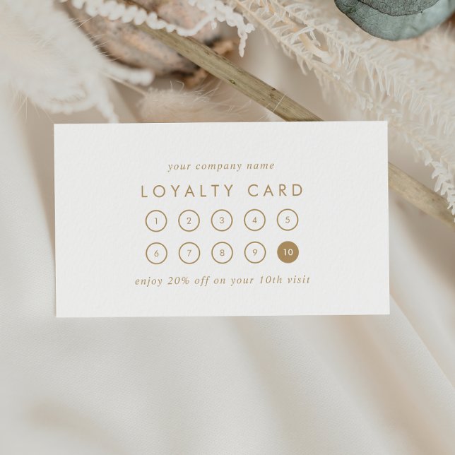 Chic Guld Typography Business Reward 10 Slår Lojalitetskort (Skapare uppladdad)