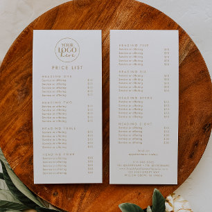Chic Guld Typography Logotyp Business Pris List Reklamkort