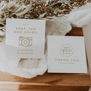 Chic Guld Typography Logotyp Social Media Snap Fyrkantigt Visitkort