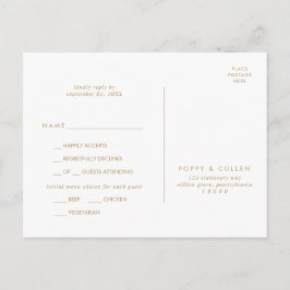 Chic Guld Typography Menu Choy OSA Postcard Inbjudan Vykort
