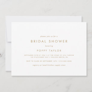 Chic Guld Typography Vågrät Möhippa Inbjudningar