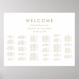Chic Guld Typography-Vågräts sittdiagram Poster