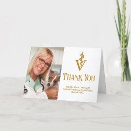 Chic, Guld Veterinary School Studenten Photo Tack Kort