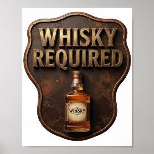Chic Guld WHISKY OMFATTAS Bärbar Konst Poster