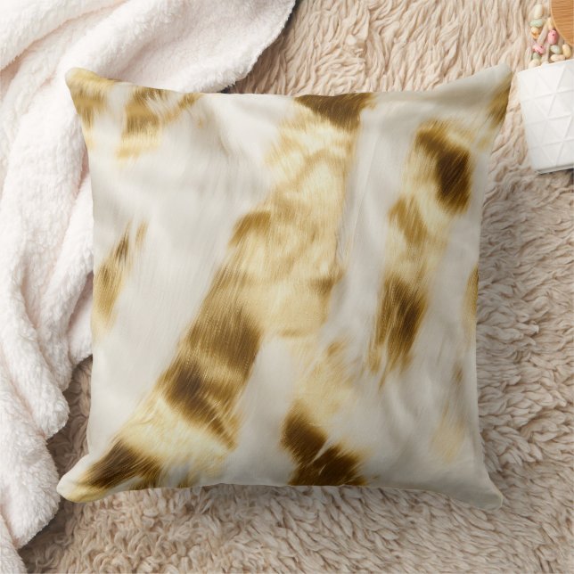 Chic Guld White Cowhide Kudde (Filt)