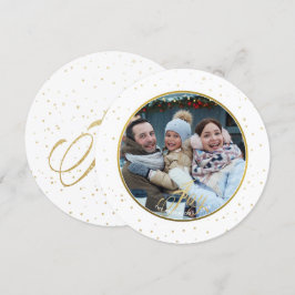 Chic Guld & White Joy Family Photo Helgdag Inbjudningar