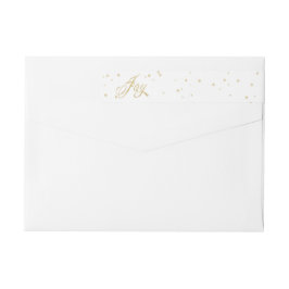 Chic Guld & White Joy jul Helgdag Etikettband