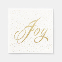 Chic Guld & White Sparkles Joy jul-Helgdag