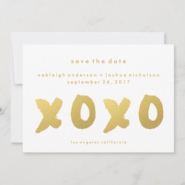 Chic Guld | XOXO Simple Modern Spara datumet (Framsida)