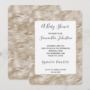 Chic Guld Zebra tryck Baby Shower Inbjudningar