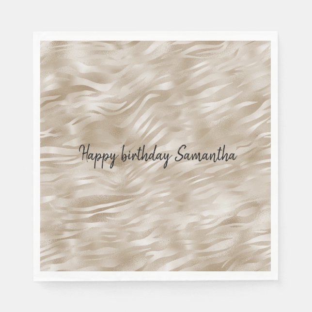 Chic Guld Zebra tryck Pappersservett (Framsidan)