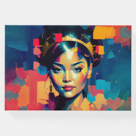 Chic Gulfenolfärgade kvinnor Impasto Oljemålning Gästböcker