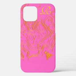 Chic Gult Bee Monogram Fodral-Mate iphone case