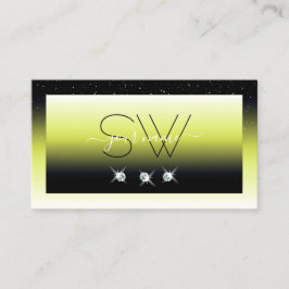 Chic Gult Black Ombre Gnistra Diamonds Monogram Visitkort