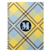Chic Gult Blue Play Tartan Monogram Script Namn
