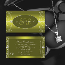 Chic Gult Mustard Ornate Gnistra Jewels Initialer Visitkort