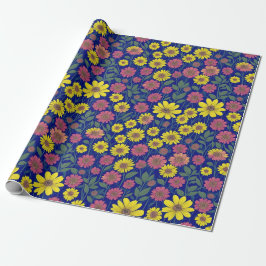 Chic Gult Rosa Daisy  Flower Botanical Garden Presentpapper