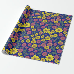 Chic Gult Rosa Daisy Flower Botanical Garden Presentpapper