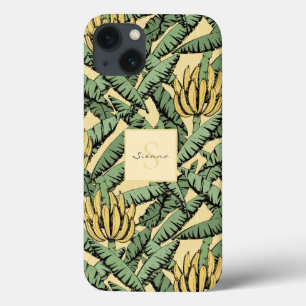 Chic Gult Tropical Banana Löv Mönster