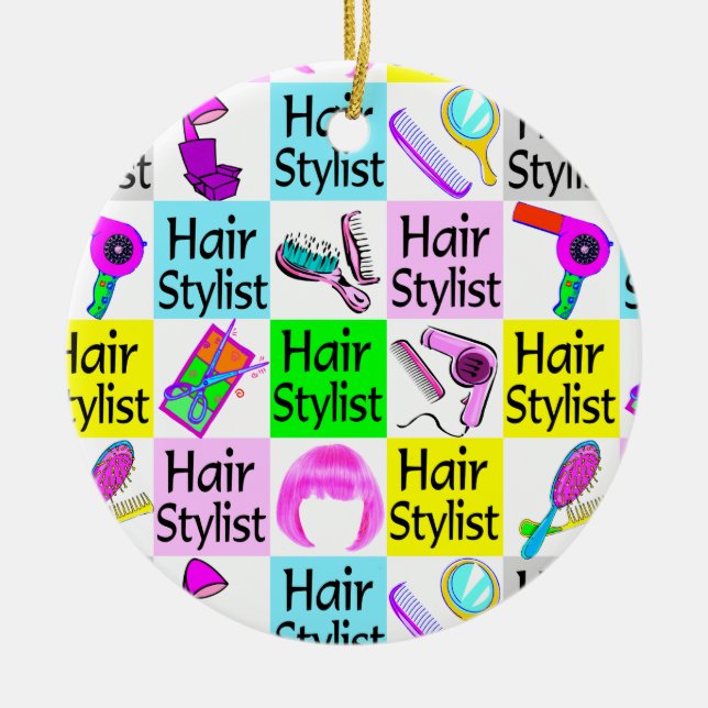 CHIC HAIR STYLIST CHRISTMAS ORNATION JULGRANSPRYDNAD KERAMIK (Framsidan)