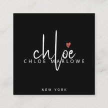 Chic Hair Stylist Minimalist Monogram Black