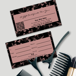 Chic Hair Verktyg Mönster QR-intyg om gåva från QR Visitkort