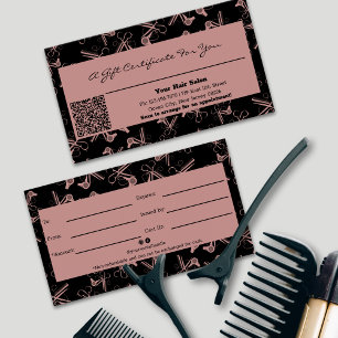 Chic Hair Verktyg Mönster QR-intyg om gåva från QR Visitkort