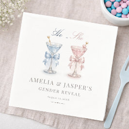 Chic Han eller Hon Martini Tema Köns Avslöjande Fe Pappersservett